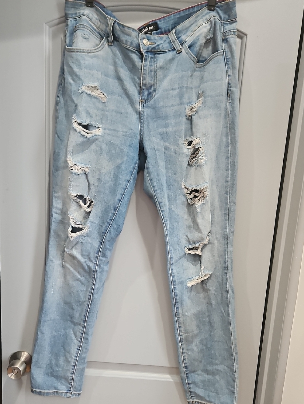 Cello Light Blue Ripped Skinny Jeans